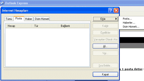 Outlook Express E-Posta Kurulumu (TR)